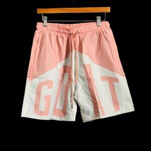 G.O.A.T. Windbreaker Shorts – White & Pink | Size L - NWT